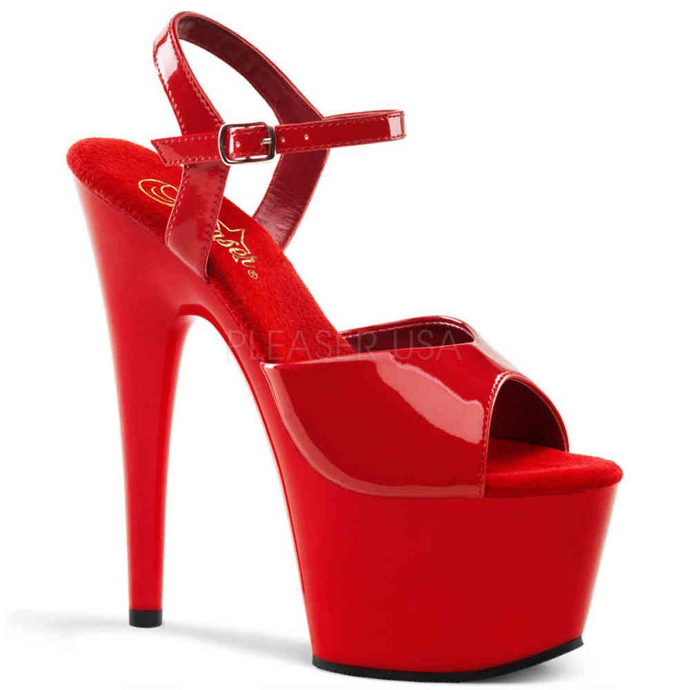 Pleaser - ADORE709 KnöchelriemenSandale, Poledance Schuhe - Pole dance schuhe - Rot Product image
